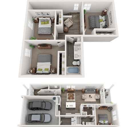 Caso Leander Luxury Rental Homes in Leander, Texas D1 Duplex Floor Plan